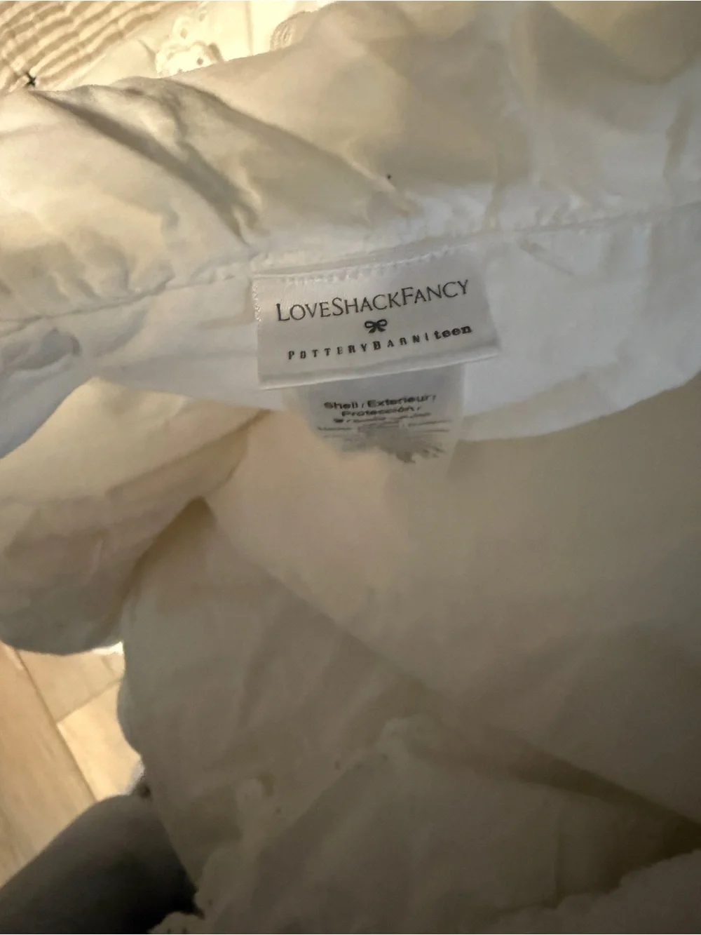 LoveShackFancy Eyelet Twin XL Quilt and Sham